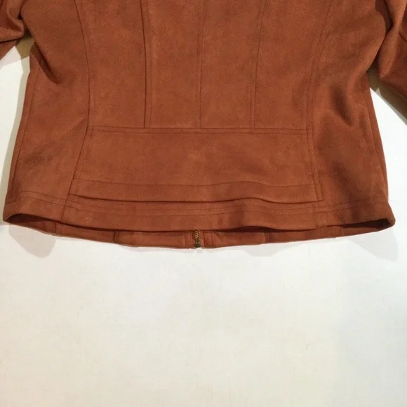 Andrew Marc Size M Faux Suede Moto Coat Jacket - Picture 9 of 9